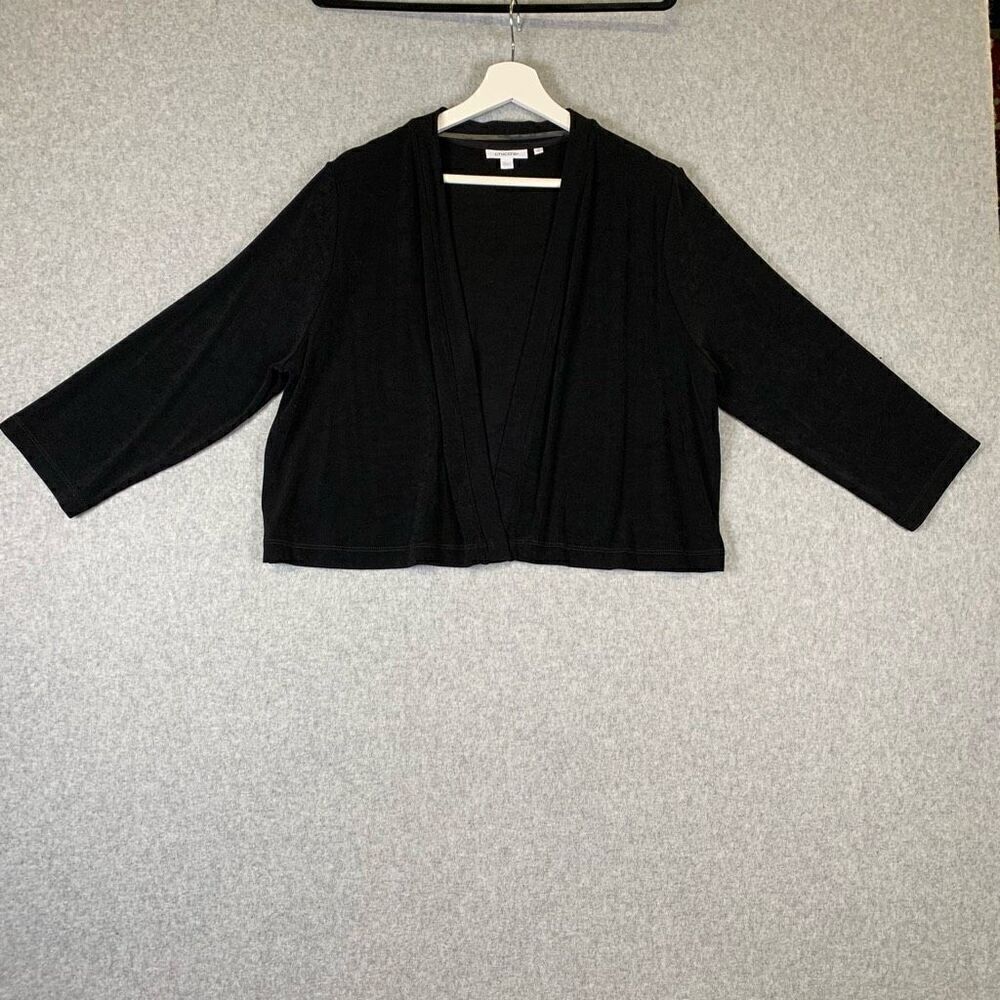 Chicos open front cardigan womens 3 / XL black minimalist office